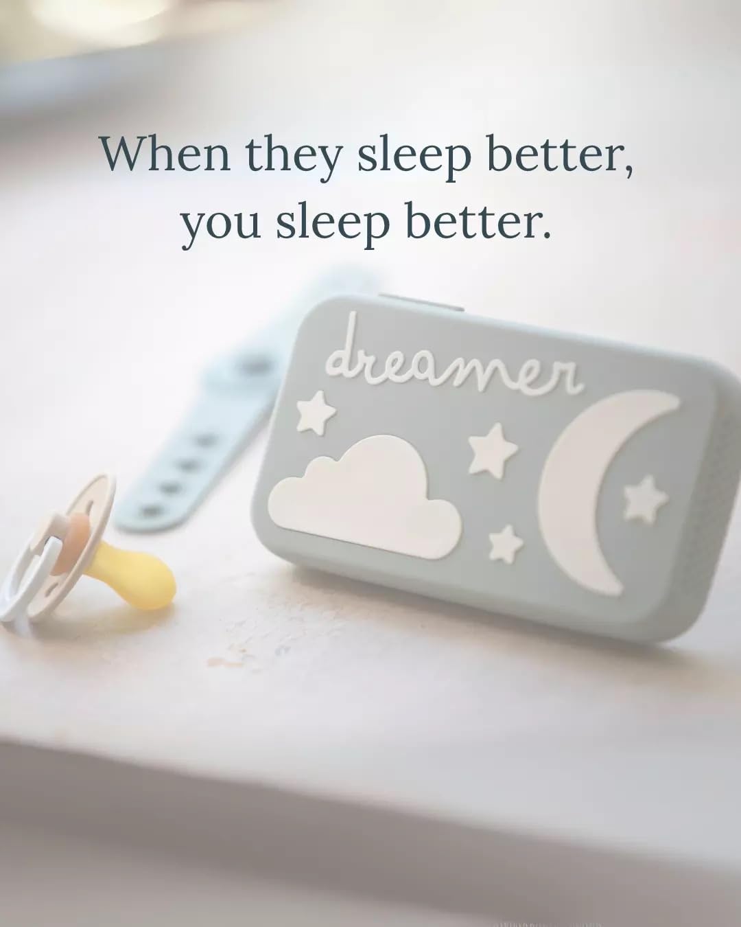 Dreamer Sound Machine - Portable BPA-Free Silicone Sleep Aid with Sleep-Promoting Frequencies, Night Light & Soothing Sounds for Babies & Kids - Sage