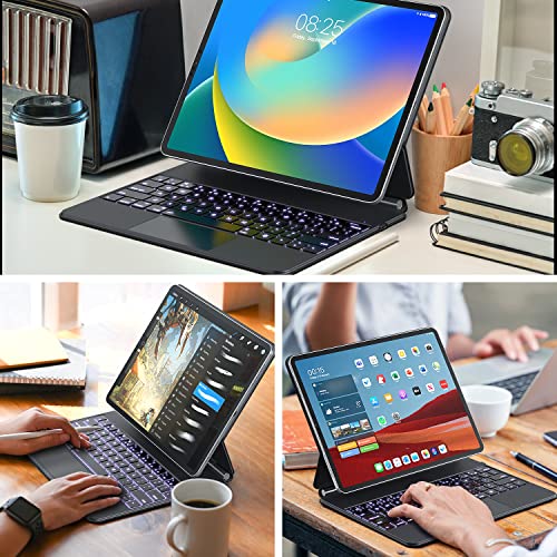 Keyboard Case for iPad Air 11-inch (M2) 2024 & iPad Pro 11 inch (1st/2nd/3rd/4th Generation) – Magic-Style Magnetic Keyboard Case with Multi-Touch Trackpad Compatible with 10.9” iPad Air 4th/5th Gen.