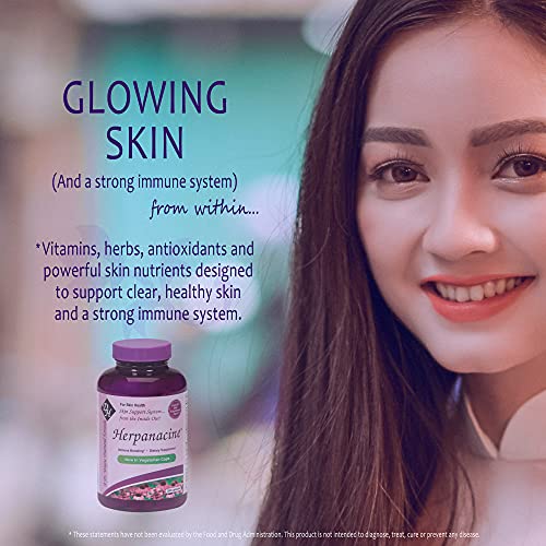 Herpanacine Diamond Natural Skin Care and Immune Support - Vitamins to Help Clear Skin - Complete Skin and Immune System Support from The Inside Out - Made with Natural Ingredients - (200 Count)