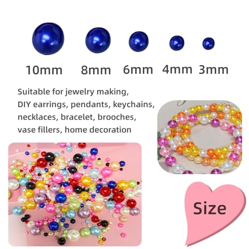 Tingoons 700pcs 6mm Pearl Beads with Hole Round Loose Luste Craft Beads for Home Decoration Vase Fillers DIY Craft Making Jewelry Making Bracelet Necklace Earrings(Purple)