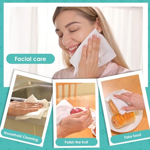 Ditoi Face Towels, 10"×12" Disposable Face Towel, Face Towelettes XL, Ultra Soft Makeup Remover Dry Wipes, Thick Face Towel for Travel, 15 Count (Pack of 1)