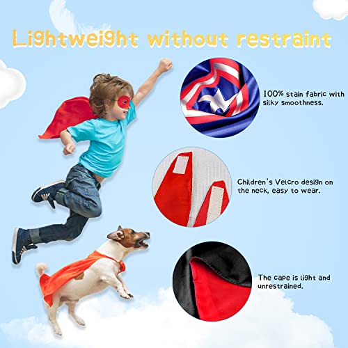 Txxplv Super hero Capes for Kids and Masks Double Side Superhero Costumes for Boys Halloween Cosplay Birthday Party (4 pcs)
