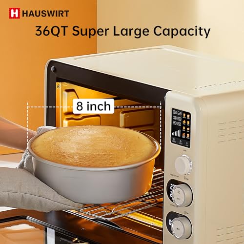 Hauswirt 42Qt Retro Style Air Fryer Conventional Oven C45,10-in-1 Combo,40L Extra Capacity,Baking and Frying Integrated,1800 Watts,80°F - 500°F,Non-Stick, Stainless Steel,Online Recipe Booklet