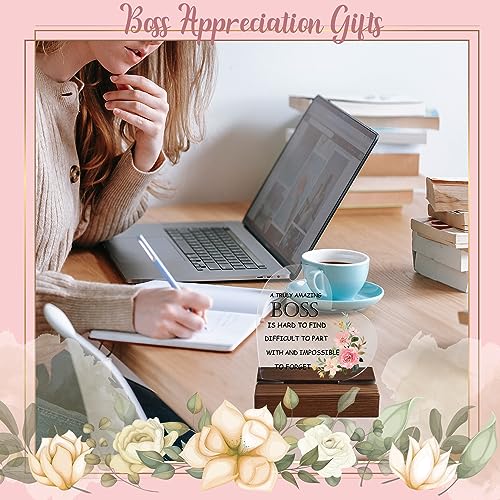 Boss Appreciation Gifts, Gift for Boss Leaving Job, Thank You Boss Gifts for Women, Boss Plaque Gifts, New Boss Gifts for Her, Him, Boss Christmas Birthday Gifts for Women, Boss Office Decor ZXZ1