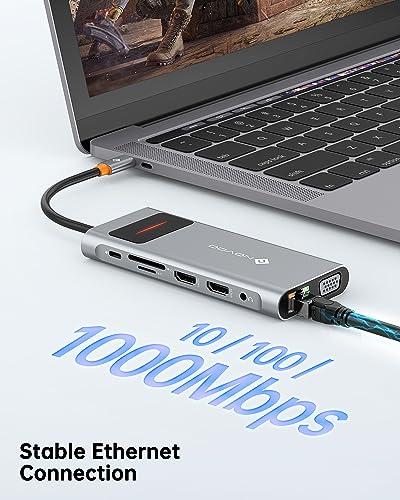 NOVOO USB C Hub 5 in 1 Dongle Aluminum with HDMI 4K Adapter, 2 USB 3.0 Ports, 1 SD Memory Port, 1 microSD Card Reader for MacBook Pro 2019/2018, iMac 2017, Huawei MateBook, Google Chromebook Pixel