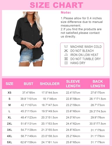 siliteelon Womens Button Down Shirts Solid Dress Shirts Long Sleeve Flowy Collared Work Office Business Blouses Chiffon Tops - Wine Red S