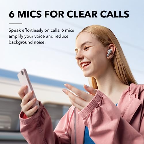 soundcore by Anker Liberty 4 NC Noise Cancelling Earbuds, 98.5% Noise Reduction, Adaptive Noise Cancelling to Ears and Environment, Hi-Res Sound, 50H Battery, Wireless Charging, Bluetooth 5.3