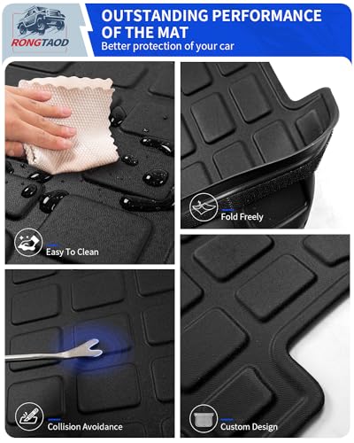 Rongtaod Back Seat Cover Protector Compatible with 2020-2025 Ford Explorer 6 Seats Back Seat Cover Kick Mat Trunk Mat Cargo Mat Cargo Liner 2024 Explorer Accessories (The 2nd Row,Backrest Mats)