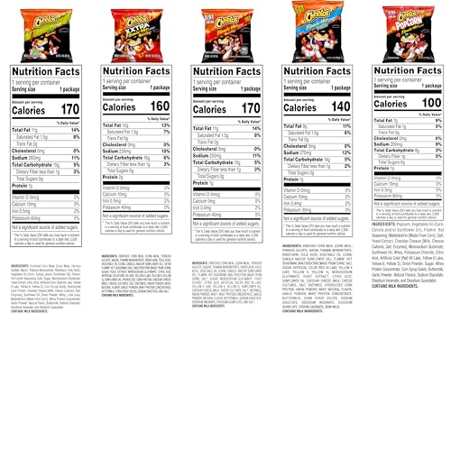 Cheetos Cheese Flavored Snacks, Flamin' Hot Mix Variety Pack, (Pack of 40)