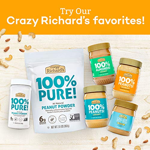 Crazy Richard's 100% All-Natural Creamy Peanut Butter, No Added Sugar Peanut Butter Non-GMO, Vegan (16 Ounce (Pack of 1))