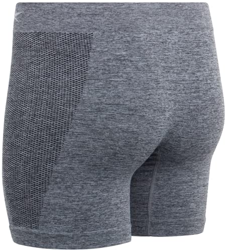 Reebok Women's Boy Shorts Underwear - 3 Pack Seamless Long Leg Boyshorts Panties for Women (S-3X, available in Plus Size), Size Small, Black/Charcoal Melange/Black