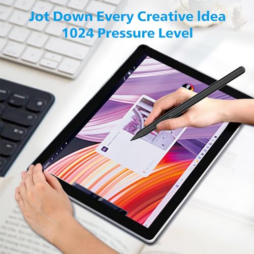 Milikilo Stylus Pen for Microsoft Surface Pro11/10/9/8/X/7+/6/5/4/3/Surface 3, Surface Go 3/2/1, Surface Laptop/Studio/Book 4/3/2/1 with Eraser Side Button,Palm Rejection,Tilt Function,1024 Pressure