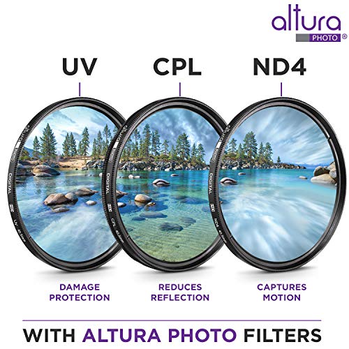 Altura Photo 40.5MM Lens Filter Kit - Includes 40.5MM ND Filter, 40.5MM Polarizer Filter, 40.5MM UV Filter - UV, CPL Polarizing Filter, Neutral Density for Camera Lens + Lens Filter Case