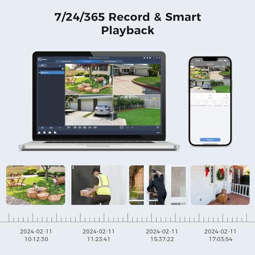 【3TB HDD+Human/Vehicle Detect】 Hiseeu 4K PoE Security Camera System, Home Surveillance Kits w/4Pcs 5MP IP Security Camera Outdoor&Indoor, 16Ch 8MP PoE NVR, Two Way Audio, Spotlight Alarm, 7/24 Record