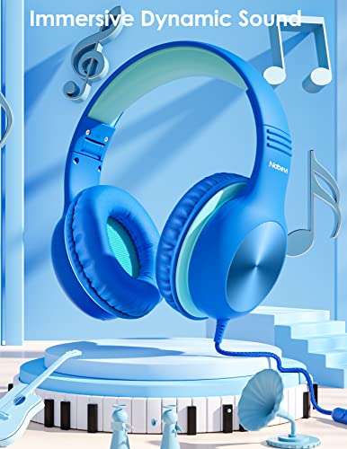 Nabevi Headphones for Kids for School, Kids Headphones with Microphone, Sharing Function, 85dB/94dB Safe Volume Limit, HD Sound, Over Ear Kids Headphones for School, On-line Study, Travel [Violet]