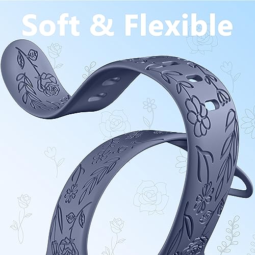 SNBLK 6 Pack Waterproof Apple Watch Bands Compatible with Mens Apple Watch Band 44mm 45mm 49mm 42mm, Cute Flowers Strap for 44mm Apple Watch Band Men Series Ultra 2/SE/9/8/7/6/5/4/3/2/1