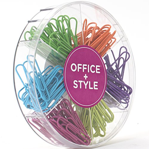 Office Style 28 mm Colored Paper Clips, 480-Pieces, Mixed, Medium (A1-28MM480PCSCLRPC)