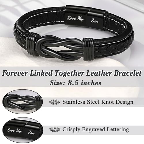 ORISPRE Fathers' Day Gifts from Girlfriend for Boyfriend Husband Him Men Birthday Gift Ideas Anniversary Mens Leather Bracelet Unique Gifts Who Have Everything Want Nothing
