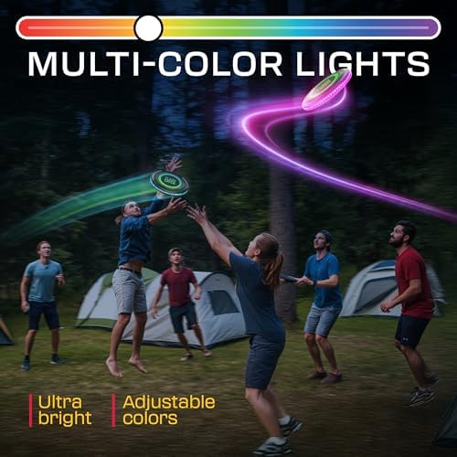 FlashCatch Light-up Flying Disc - Rechargeable, Multi Color, Motion Activated Frisbee - Teen Boy Gifts - Cool Birthday Men - 13 Year Old Boys Gift - Teenage Boy - Teens Stuff 10-12 12-14 13-15