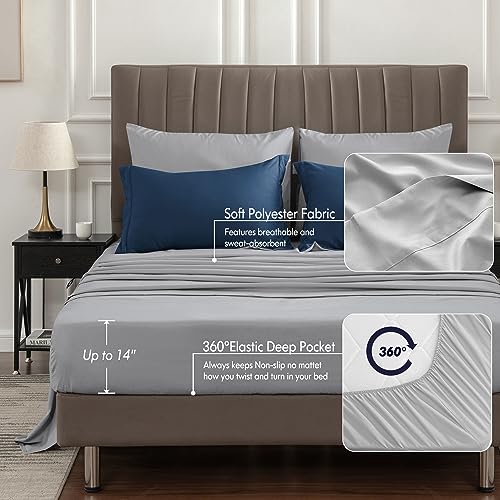 BEDELITE Twin Comforter Set 5 Pieces Bed in A Bag - Soft Microfiber Reversible Beige Bed Set with Comforters, Sheets, Pillowcase & Sham, Cozy Luxury Bedding Sets for All Season
