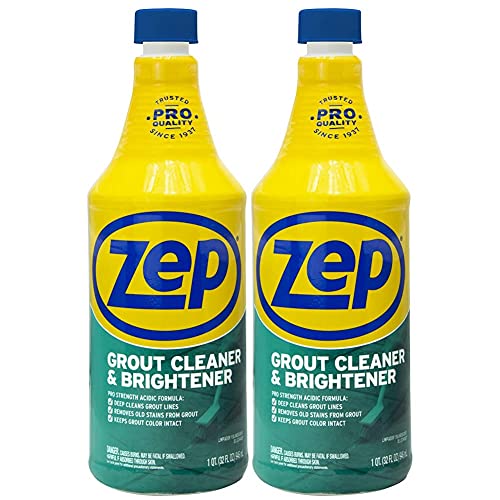 Zep Grout Cleaner and Brightener - 32 oz (Case of 2) - ZU104632 - Deep Cleaning Formula Removes Old Stains from Grout