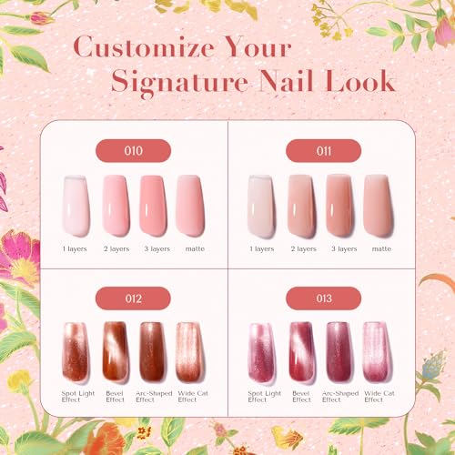 AZUREBEAUTY Fall Nail Polish Set, 4 Colors Yellow Orange Brown Glitter Vegan Quick Dry Natural Nail Lacquer Strengthening Treatment Kit with Top Coat & Nail Polish Remover DIY Salon at Home