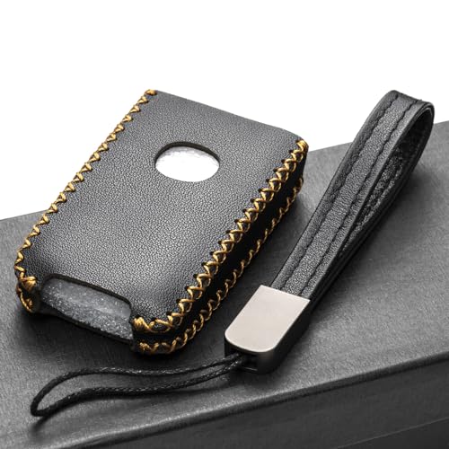Vitodeco Leather Remote Key Case Cover Protector Comaptible with Mazda 3, Mazda 6, CX-5, CX-50, CX-3, CX-30, CX-9, CX-90, CX-70, 4-Button, Black