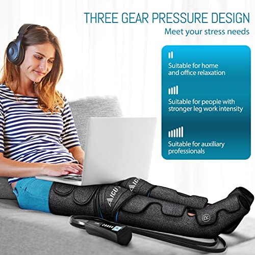 AICUTTI Christmas Gifts for Women, Men, Air Compression Foot and Leg Massager with Heat Gifts for Dad, Mom from Daughter, Son, Gifts for Mothers Day, Fathers Day, Birthday, Helps for Swelling, Edema