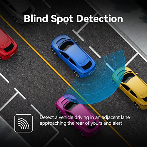 Pelsee P10 Pro 10" 4K Mirror Dash Cam, Rear View Mirror Camera Smart Driving Assistant w/ADAS and BSD, Night Vision Dash Cameras Front and Rear, Voice Control, Parking Monitoring, 32GB Memory Card
