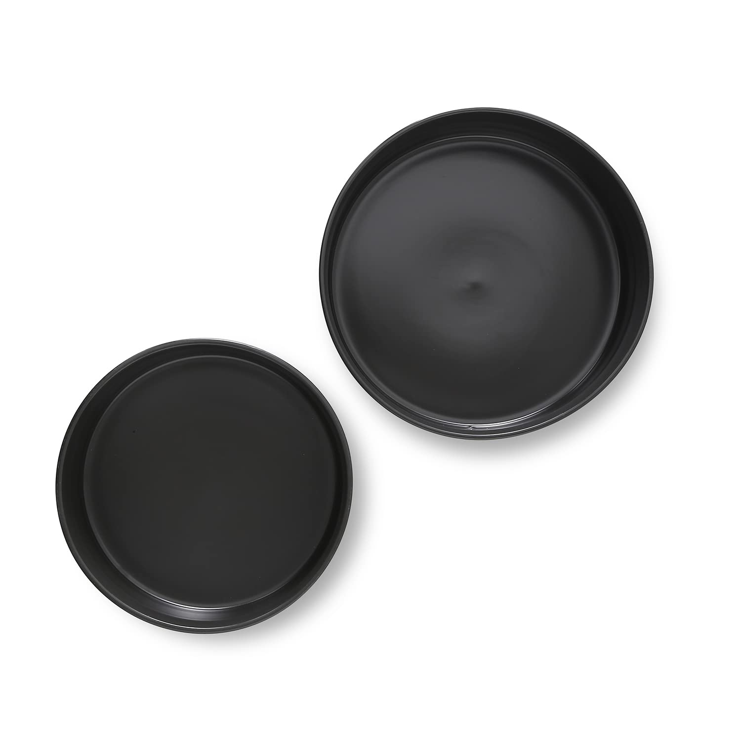 Stone Lain Celina Stoneware Bowl Set, 2-Piece Round Serving Bowls, Bowls for Kitchen, Black