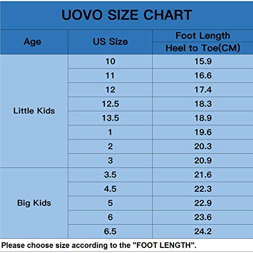 UOVO Boys Shoes Boys Sneakers Boys Tennis Running Shoes Waterproof Hiking Shoes Kids Athletic Outdoor Sneakers Slip Resistant(Little/Big Boys) Black/Green 6.5 Big Kid