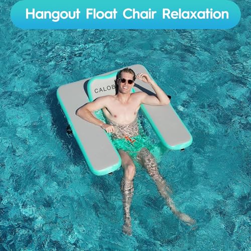 CALOBANA Inflatable Floating Chair Pool Floats Adult Pool Float Chair Pool Lounger Float with Armrest Backrest for Outdoor Beach Swimming Pool Lake and River