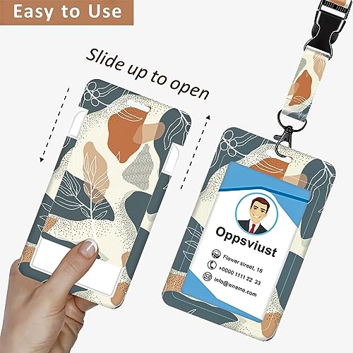 Oppsviust Badge Holder and Heavy Duty Retractable Reel Clip, ID Badge Holders with Retractable Clip, ID Badge Holder with Breakaway Lanyard for Nurse Teacher Student Office Christmas Gifts, Flag