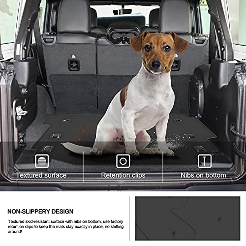 KIWI MASTER Cargo Mat for 2018-2024 Jeep Wrangler JL Accessories All Weather Trunk Liner TPE Slush Mats Black - Only Fits 4 Door Models