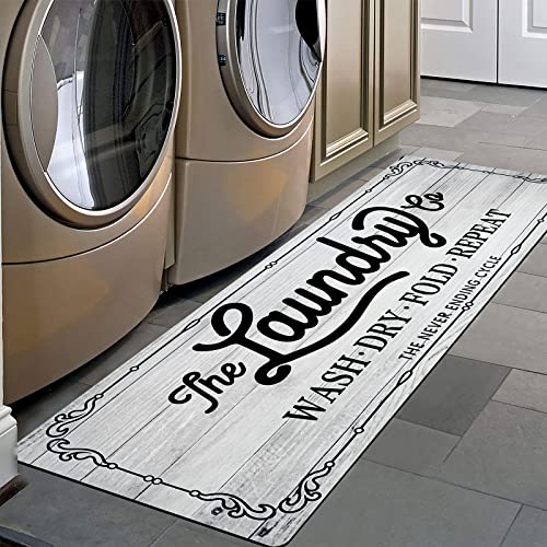 Pauwer Farmhouse Kitchen Rug, 20"X48", Beige, Non Slip, Washable, Machine Made