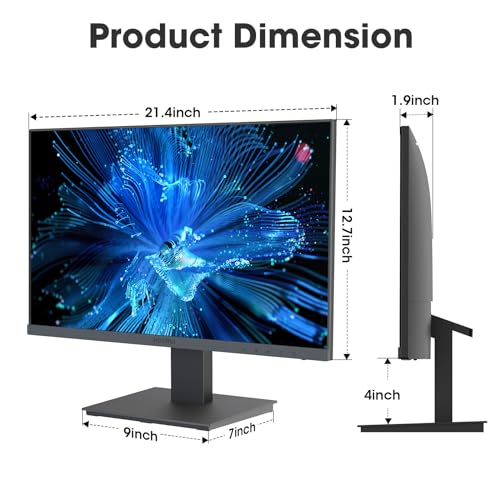 KOORUI 24 Inch Computer Monitor Full HD 1920 x 1080p VA Display 75Hz 3000:1 Contrast Ratio with HDMI, VGA, Frameless, 75 x 75 mm VESA Mountable, Ergonomic Tilt, Black