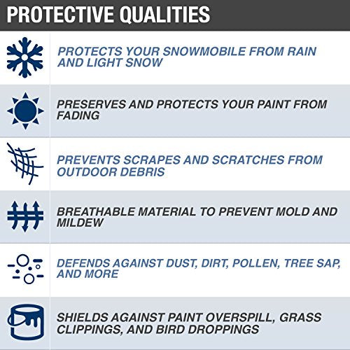Budge SM-6 Sportsman Snowmobile Cover, Trailerable, Medium, 115" L x 51" W x 48" H,Black