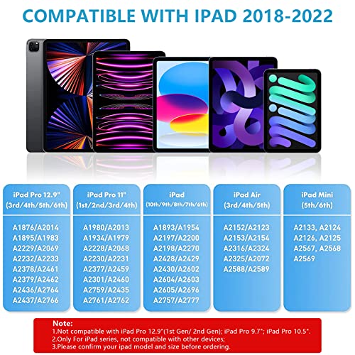 Stylus Pen for iPad 2018-2023, 15 Minute Fast Charging for Apple Pencil for iPad 10th/9th Generation & Pro Series 11/12.9 inch and Air Series 5th/4th/3th Gen with Palm Rejection