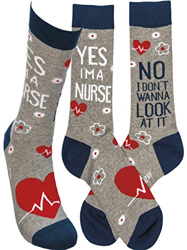 Primitives by Kathy Socks - Yes I'm a Nurse No I Don't Wanna Look At It, Unisex, One Size, LOL Collection