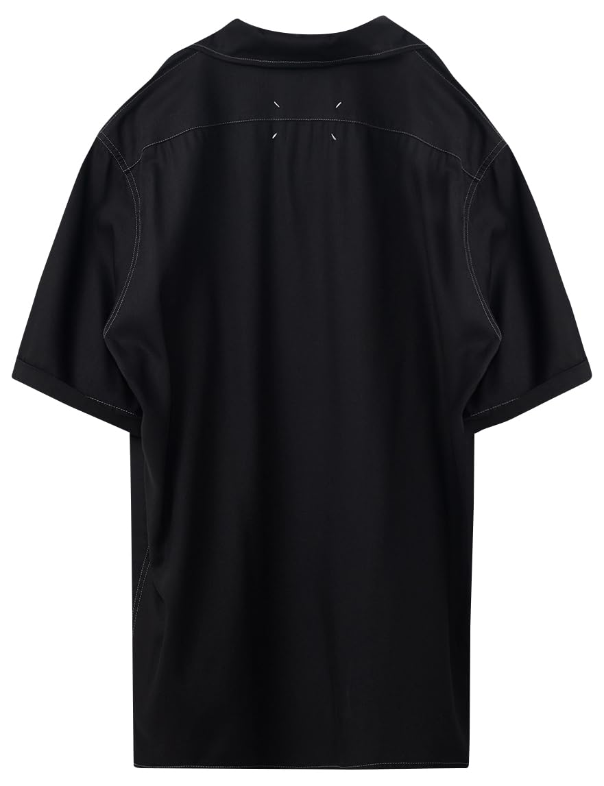 Maison Margiela, Men's SS Black Relaxed Shirt, Large, Black