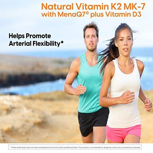 Doctor's Best Natural Vitamin K2 with MK-7, 180mcg Plus D3 1000IU, Non-GMO, Gluten Free, Vegetarian, Soy Free, 60 Veggie Caps