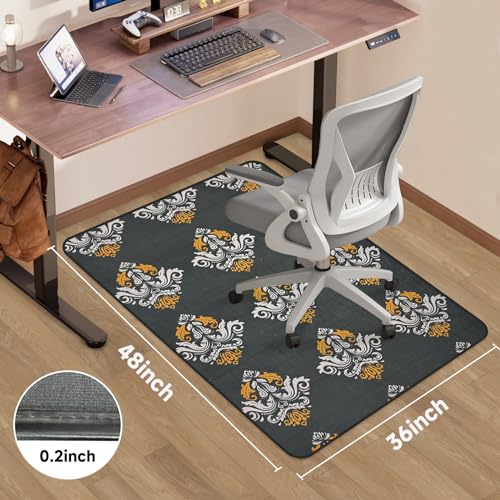 SHAREWIN Office Chair Mat for Carpet & Hardwood Floors, 48” x 36” Floor Mat, Desk Chair Mat for Home Office, Black