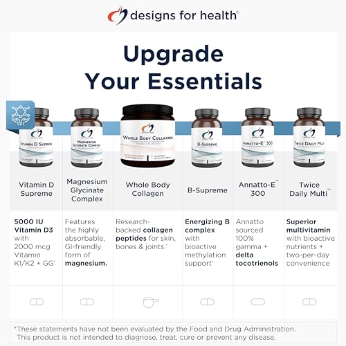 Designs for Health D-Evail Supreme - 5,000 IU Vitamin D3 Supplement with Vit K (K1, K2 as MK-4) + GG - Bone, Cardiovascular + Immune Support - Improved Bioavailability (60 Softgels)