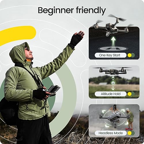 Holy Stone HS440 Foldable FPV Drone with 1080P WiFi Camera for Adult Beginners and Kids; Voice Gesture Control RC Quadcopter with Modular Battery for long flight time, Auto Hover, Carrying Case