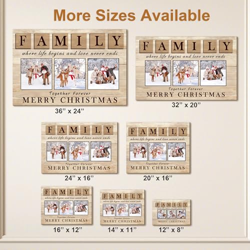 GagetElec Personalized Canvas Print with Photo - Custom Wall Art Decor, Christmas Gift for Family & Mom Gift from Son & Daughter