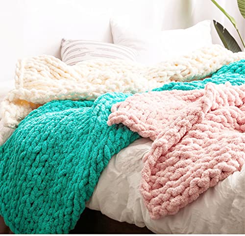 6 Pack Chunky Chenille Yarn Blue 48oz for Blanket, Super Bulky Thick Jumbo Giant Fluffy Soft Washable Polyester Big Yarn for Hand Knitting Extreme DIY Crochet Throw Rugs Pillow