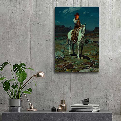 Midnight Cowboy Old Country Western Canvas Art Poster And Wall Art Picture Print Modern Family Bedroom Decor Posters 08x12inch(20x30cm)