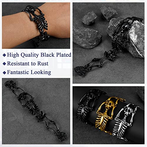 FaithHeart Bracelet for Men Punk Skull Chains Human Skeleton Gothic Jewelry for Female Hip Hop Cool Wristband