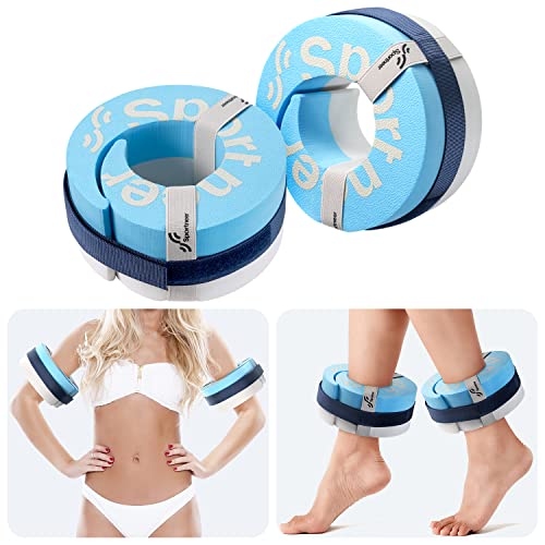 Foam Aquatic Cuffs Exercise Equipment: Sportneer Water Aerobics Float Ring with Adjustable Webbing Pool Exercise Workout Set Water Ankle Ring