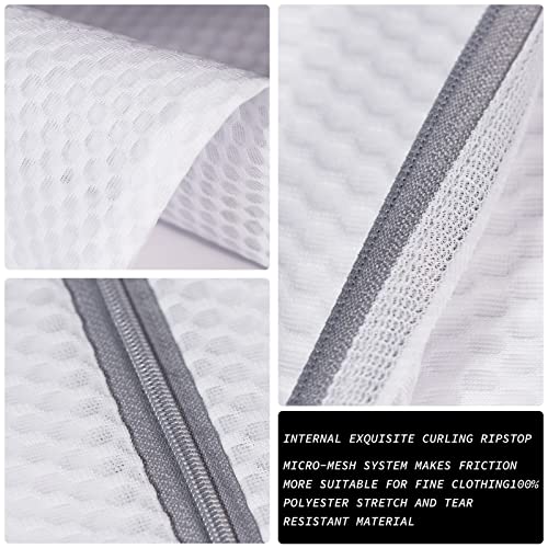 SUERIV 3Pcs Durable Honeycomb Mesh Laundry Bags for Delicates 125gsm Net Fabric Durable and Reusable Delicate Wash Bag,Organization Bag for Lingerie,Sock,12 x 16 Inches(3 Medium)
